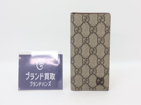 グッチ GGスプリーム カードケース 768249 ブラウン