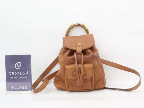 グッチ バンブー リュック 003 1705 0030 ブラウン レザー