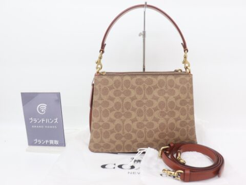 コーチ シグネチャー ダブルジップ 2WAY ハンドバッグ C0696
