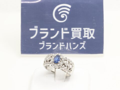 サファイア PT900 S0.56ct ダイヤモンド リング