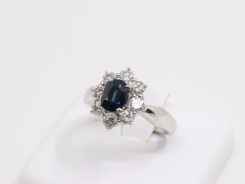 サファイア S1.14ct PT900 ダイヤ リング