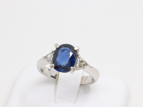 サファイア S2.53ct D0.28ct Pt900 リング