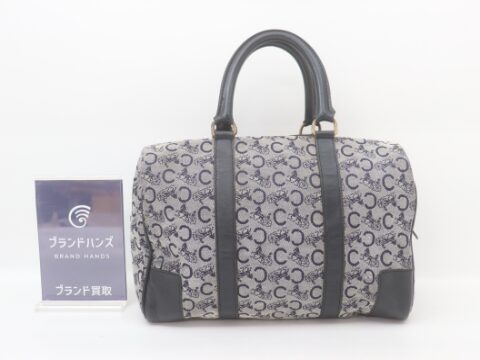 セリーヌ Cマカダム キャンバス レザー グレー ブラック