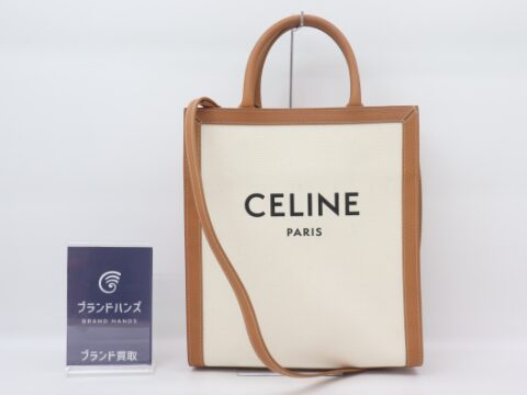 セリーヌ バーティカルカバ キャンバス レザー