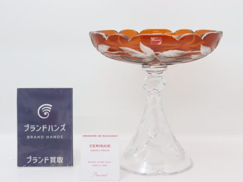 バカラ コンポート皿 レッド