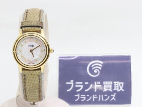 フェンディ クラシコ 25000L 004-725 GP レザー クオーツ 12Pダイヤ シェル文字盤
