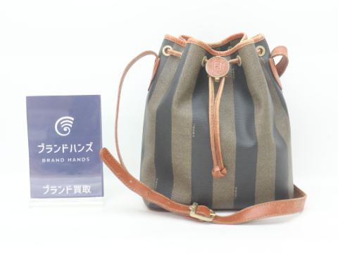 フェンディ ペカン グレー 巾着 PVC レザー
