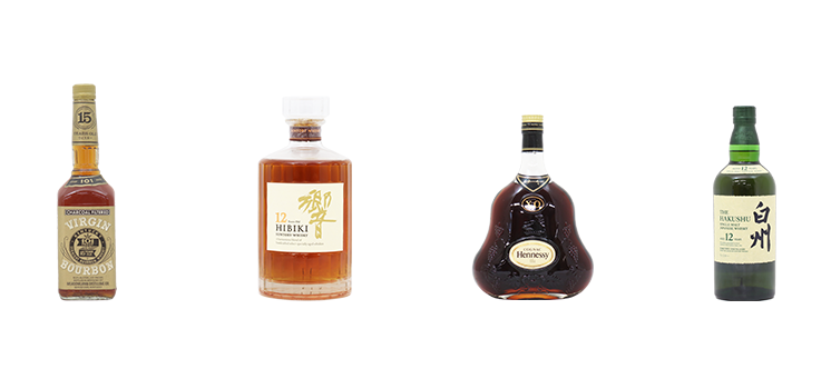 ブランドお酒バーボン-響ウイスキー白州ウイスキーヘネシー