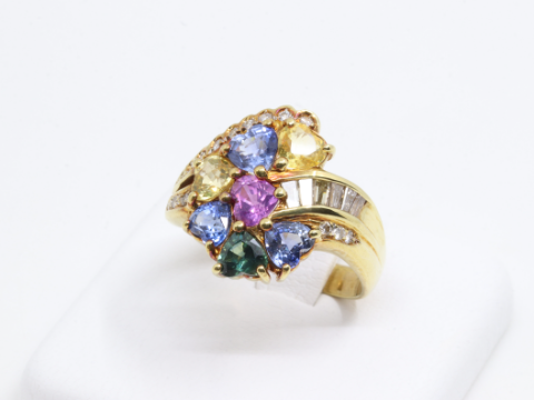 マルチストーン K18 3.58ct D0.42ct リング 10.2g