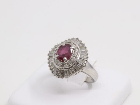 ルビー PT900 R1.5ct 計D1.52ct ダイヤモンド リング