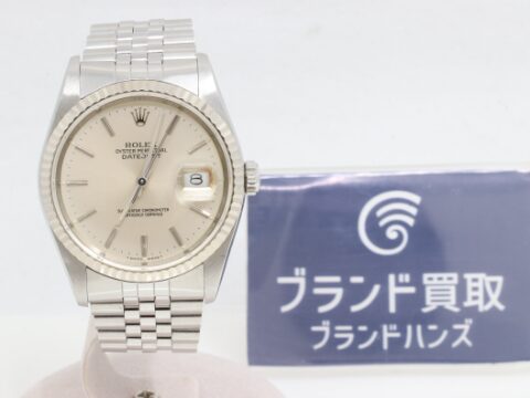 ロレックス デイトジャスト 16234 SS WG AT シルバー文字盤