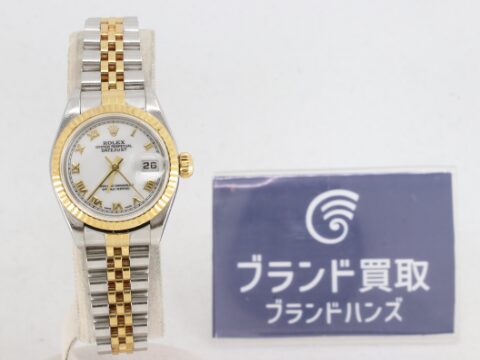 ロレックス デイトジャスト 69173 U番 SS YG ホワイトローマン レディース 26mm 21コマ