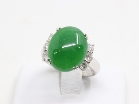翡翠 J7.37ct D0.64ct リング