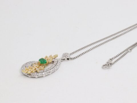 E0.67 D1.12ct Pt850 K18 ネックレス