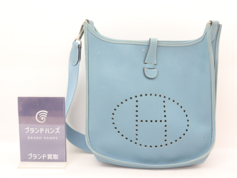 エルメス エブリン2 PM ブルージーン エプソン □J刻印