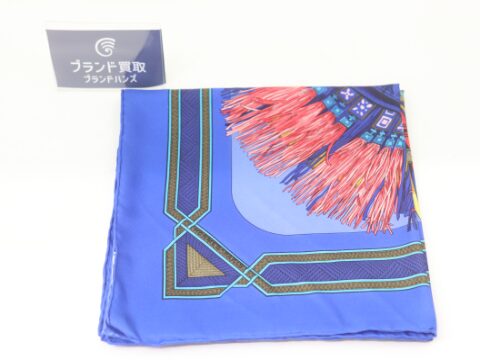 エルメス カレ90 シルク 砂漠の革飾り