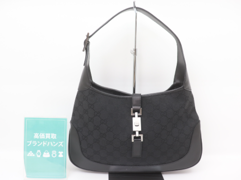 グッチ GGキャンバス レザー ブラック