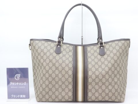 グッチ GGスプリーム トートバッグ 203692 ブラウン