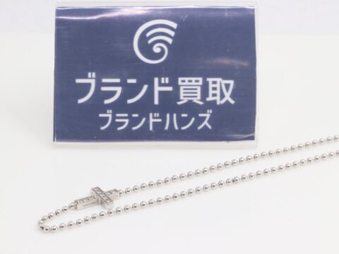 グッチ K18WG クロス ダイヤネックレス 6.4g