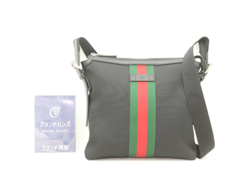 グッチ シェリー キャンバス レザー ブラック 631199