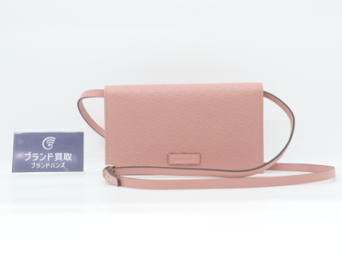 グッチ マイクログッチシマ レザー ピンク 466507
