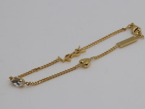 サンローラン YSLロゴ ハートチャーム ブレスレット