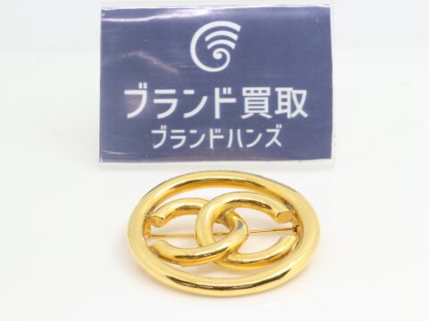 シャネル ココマーク サークル ブローチ GP ゴールド 93P