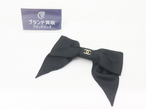シャネル ココマーク リボンモチーフ バレッタ ブラック 24P