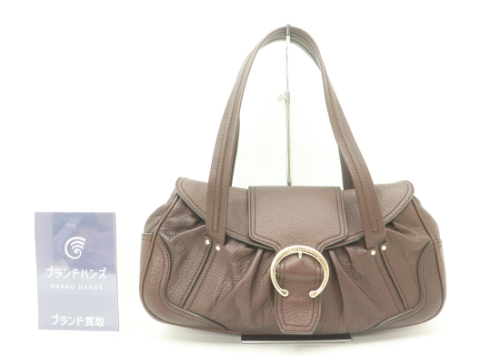 セリーヌ レザー ヴィンテージ ブラウン ゴールド金具