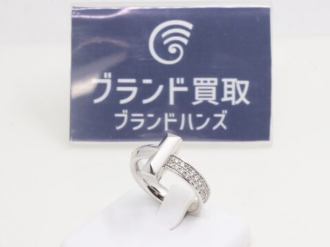 ティファニー K18WG Tワン ワイド ダイヤリング