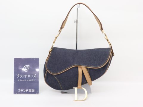 ディオール デニム サドル レザー ゴールド金具 ブルー