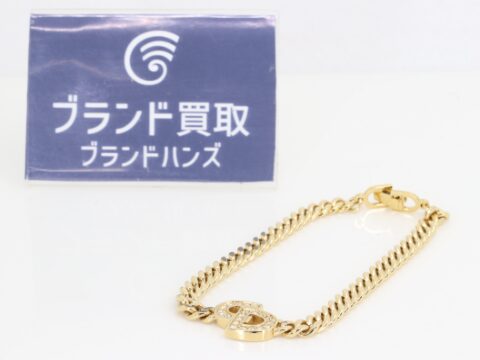 ディオール ラインストーン ロゴ ゴールド
