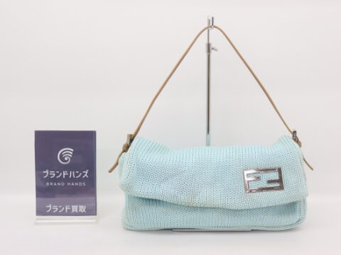 フェンディ ヴィンテージ マンマ金具 ニット ハンドバッグ