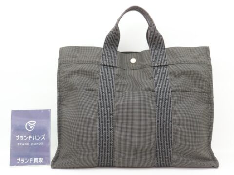 エルメス エールラインMM トート キャンバス グレー