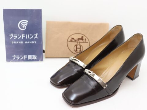 エルメス ケリー金具 レザー シルバー ブラック