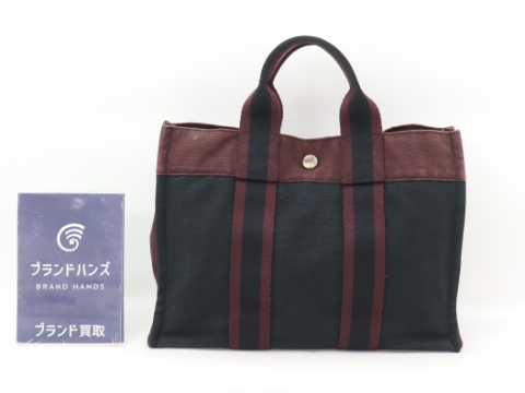 エルメス フールトゥPM キャンバス ブラック ボルドー