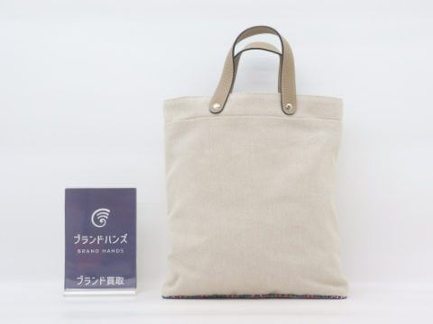 エルメス プティアッシュ トート キャンバス レザー シルク