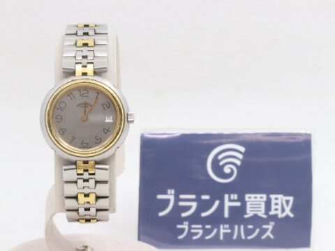 エルメス プロフィール SS GP シルバー文字盤 クォーツ