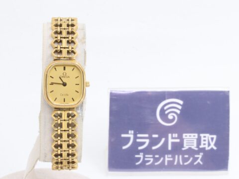 オメガデヴィルゴールド文字盤QZレディース時計
