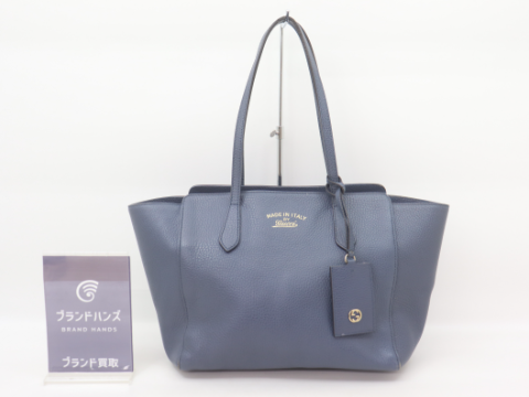 グッチ スウィング レザー トート ブルー 354408