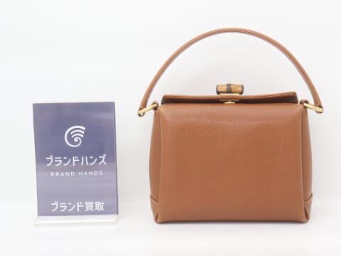 グッチ バンブー レザー ブラウン ターンロック