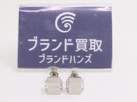 シャネル キューブ ココマーク ラインストーン ピアス B25C