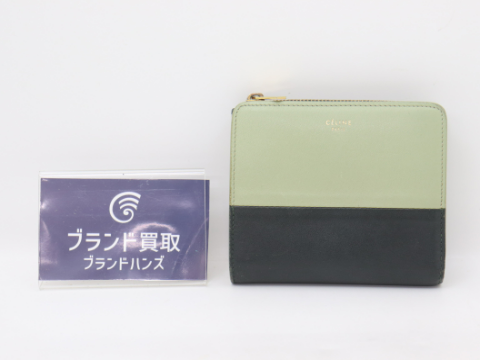 セリーヌ コンパクトウォレット レザー バイカラー