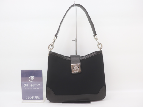 セリーヌ レザー キャンバス ブラック シルバー金具