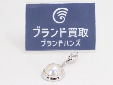 タサキ K14WG マベパール ダイヤトップ D0.02ct