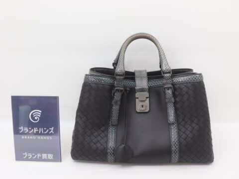 ボッテガヴェネタ イントレチャート レザー×パイソン
