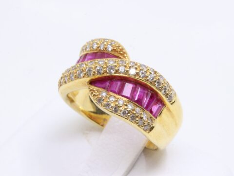 ルビー K18 R1.43ct D0.5ct リング