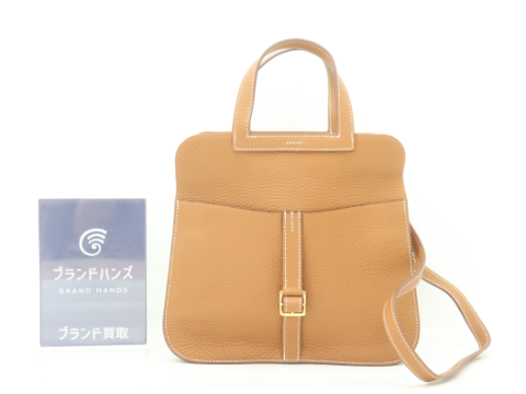 エルメス アルザン25 トリヨン ゴールド W刻印 ショルダーバッグ