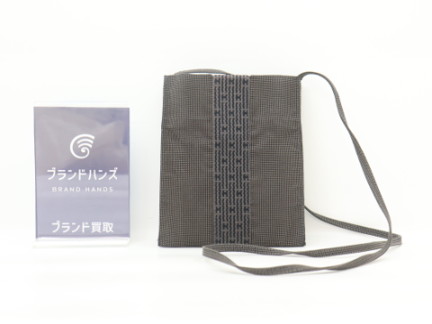 エルメス エールライン ポシェット キャンバス グレー ショルダーバッグ