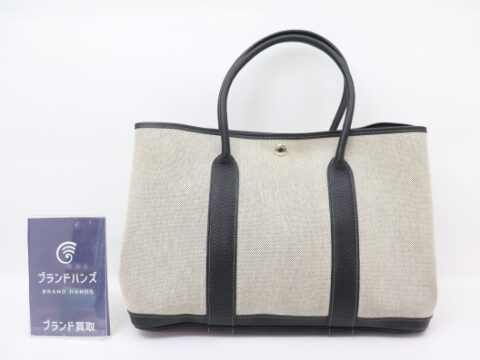 エルメス ガーデンパーティPM トワルアッシュ レザー